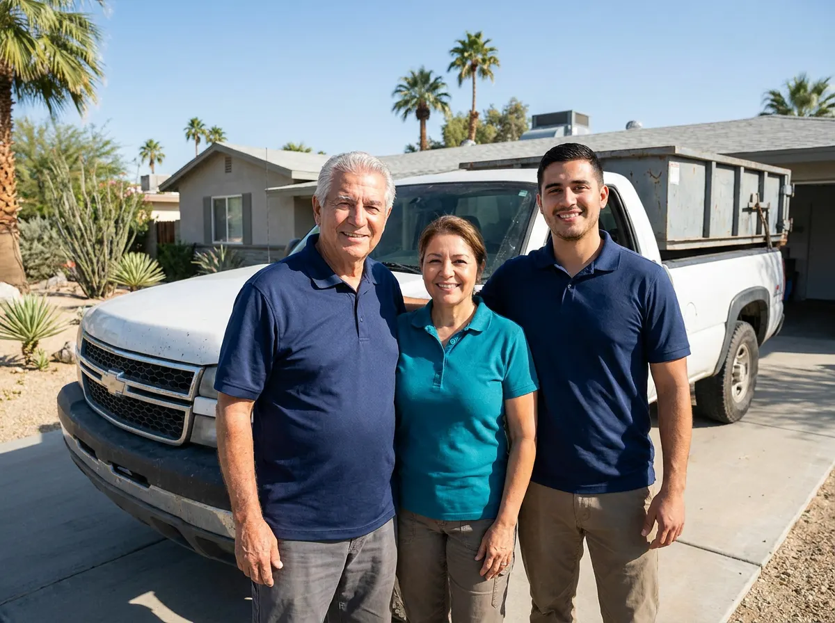The Toss Boss Dumpster Rentals dumpster rentals service team in Palm Springs, CA
